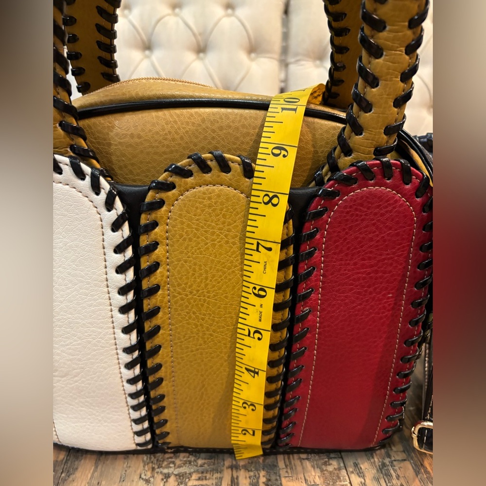 Patchwork Colored Stitching Handbag - Picture 11 of 14